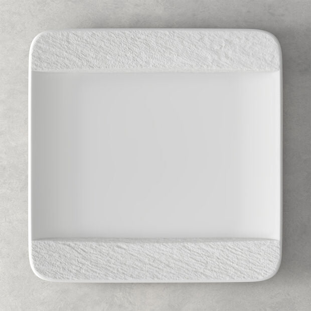 Manufacture Rock Blanc Square Dinner Plate 28 x 28 x 2 cm