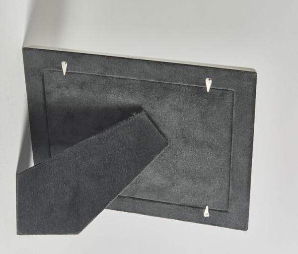 Traditional 5" x 7" Sterling Silver Photo Frame with Grey Velvet Back