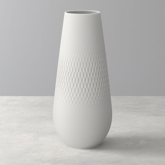 Manufacture Collier Blanc Vase Carré Tall 11,5x11,5 x 26 cm