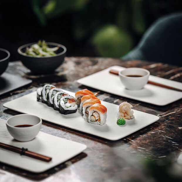 Manufacture Rock Blanc Rectangular Multifunctional Plate, 28 x 17 x 1 cm