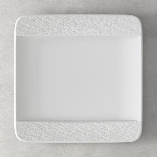 Manufacture Rock Blanc Square Dinner Plate 28 x 28 x 2 cm