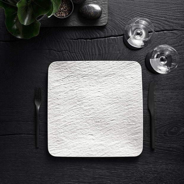 Manufacture Rock Blanc Square Serving/Gourmet Plate 32.5 x 32.5 x 1.5 cm