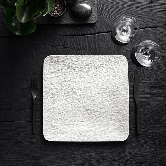 Manufacture Rock Blanc Square Serving/Gourmet Plate 32.5 x 32.5 x 1.5 cm