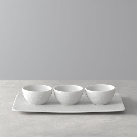 Manufacture Rock Blanc Dip Bowl Set, 4 Pieces