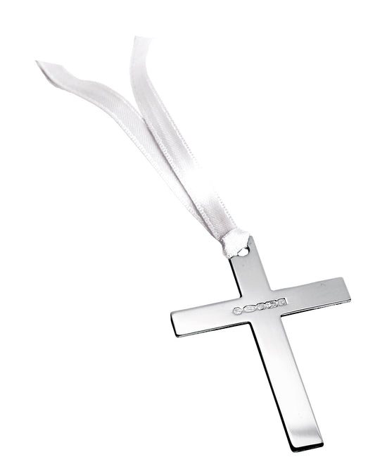 Cross Bookmark with Ribbon Sterling Silver