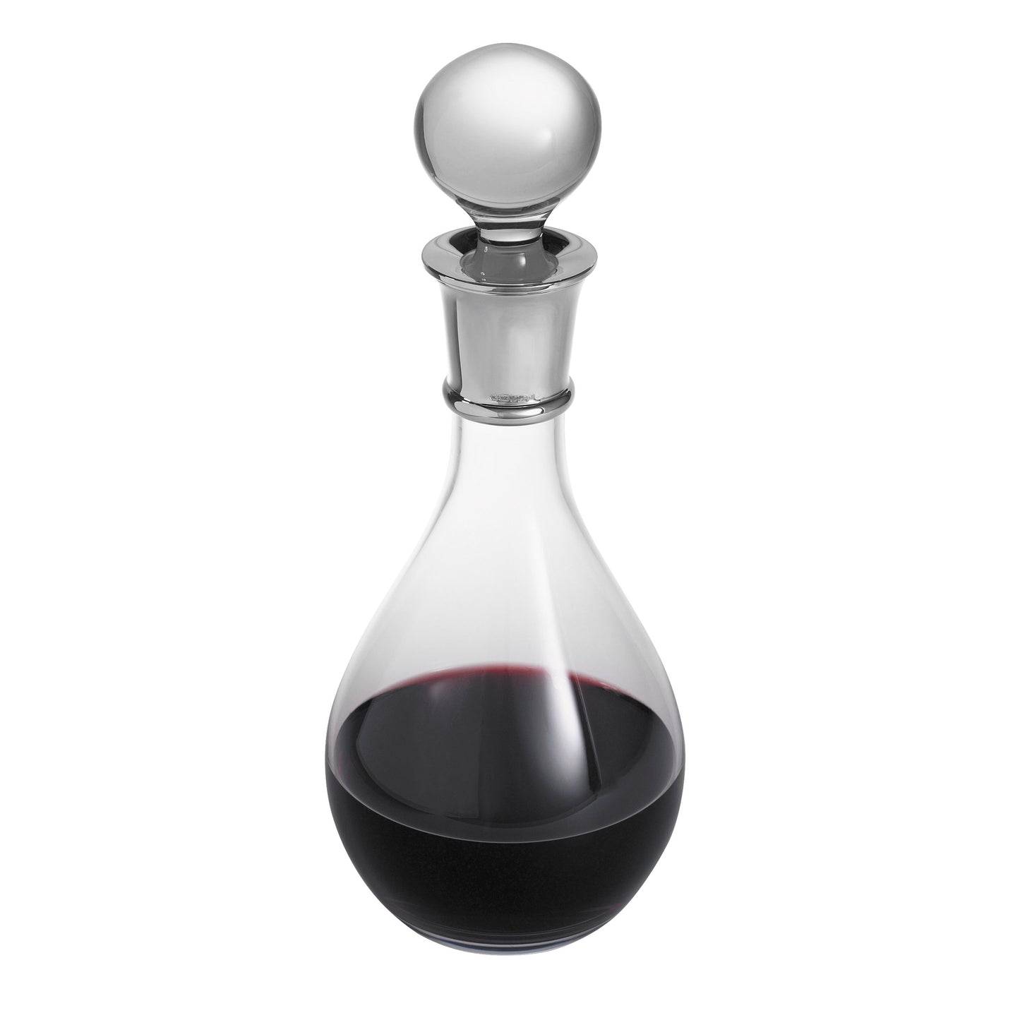 Wine Decanter Sterling Silver Plain Crystal