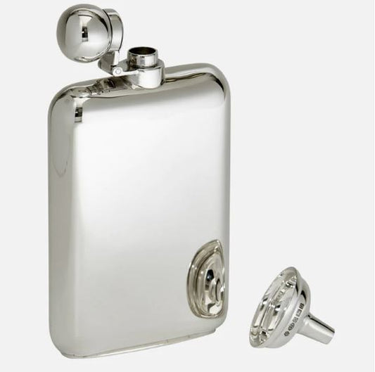 Sterling Silver Hip Flask in Presentation Case