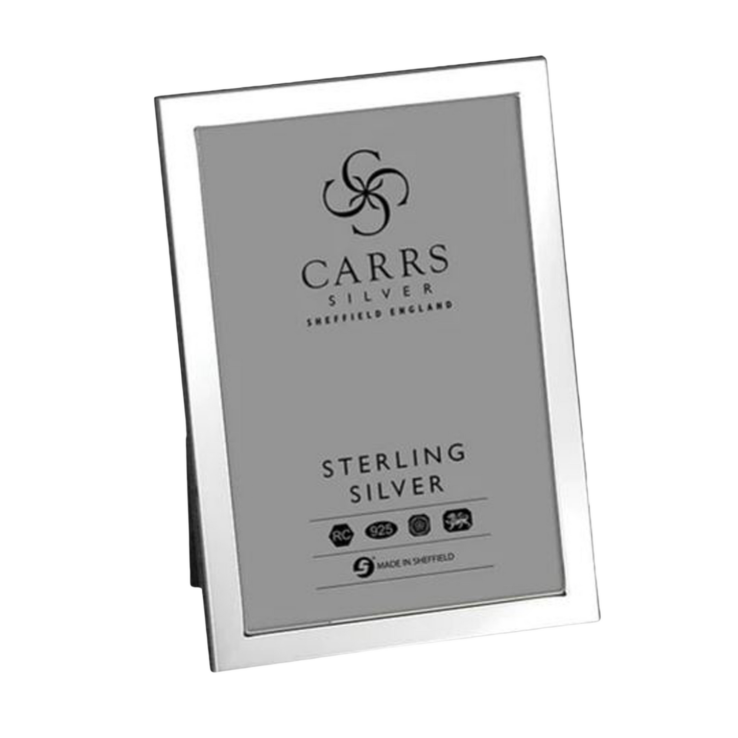 Plain Modern Design Photo Frame with Wood Back in Sterling Silver 5" x 3½"