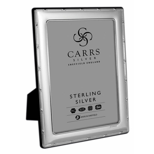 Sterling Silver Reed & Ribbon Photo Frame with Wood Back 7" x 5"