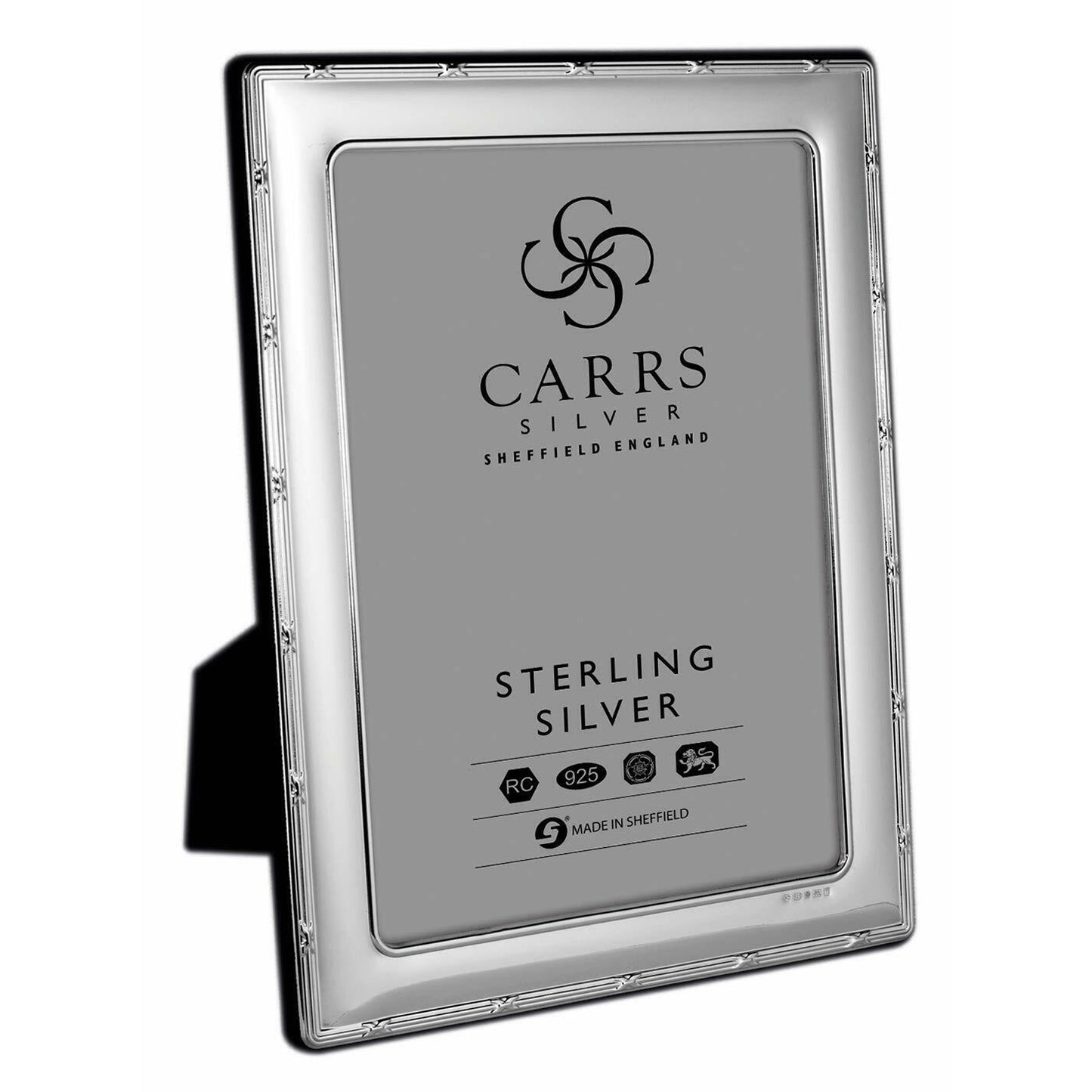 Reed & Ribbon Sterling Silver Photo Frame with Wood Back 5" x 3½"