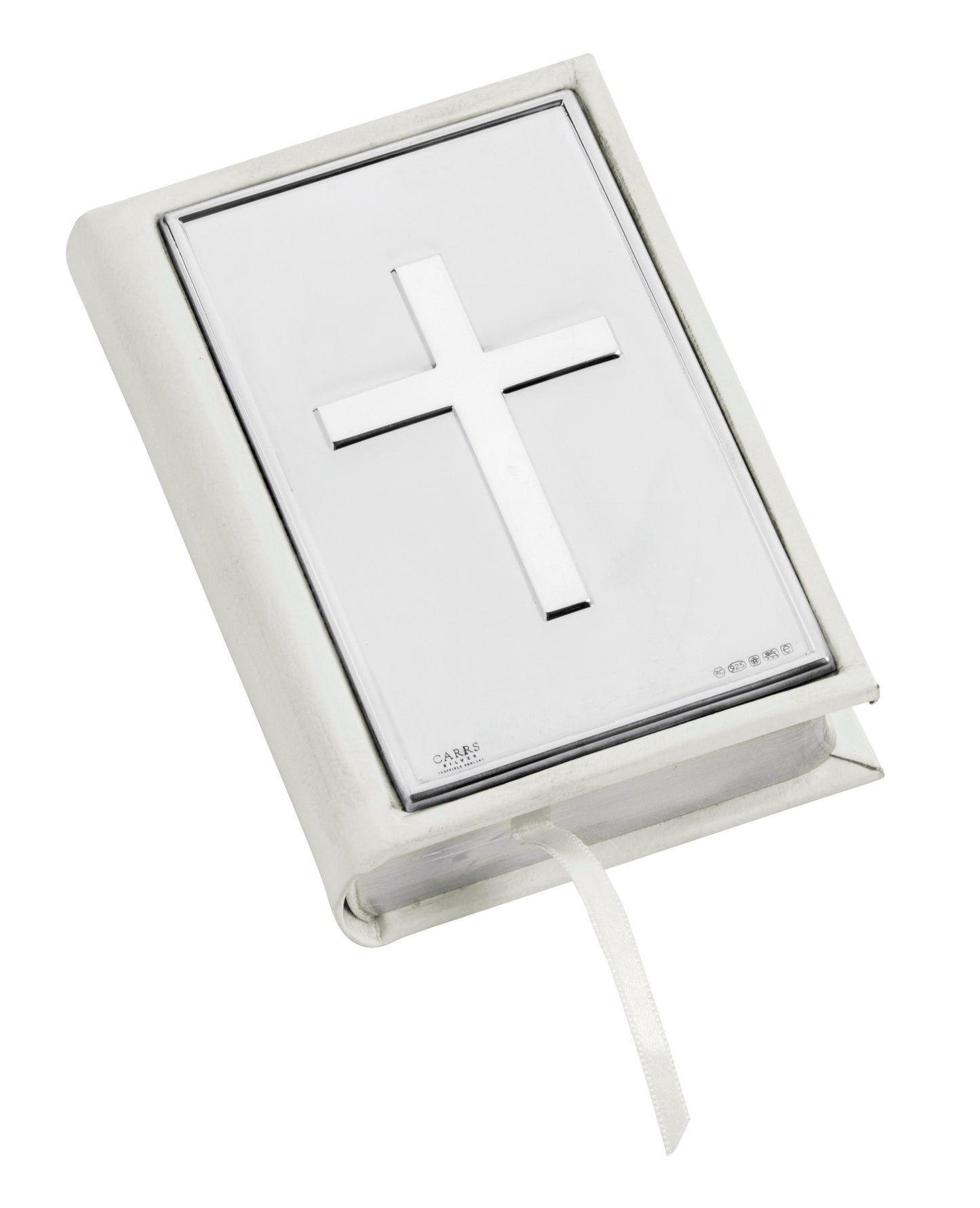 White Leather Holy Bible with Plain Cross