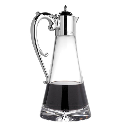 Plain Crystal Claret Jug with Sterling Silver Handle