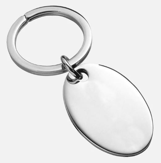 Feature Hallmark Sterling Silver Oval Keyring