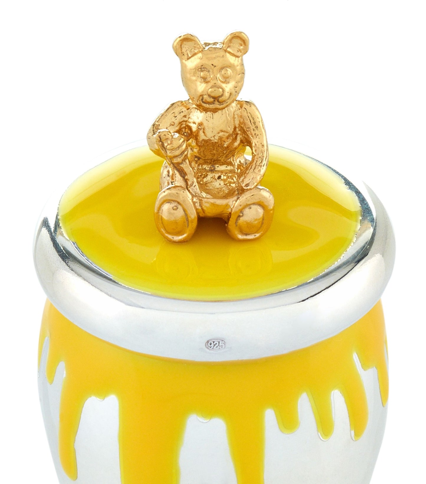 Sterling Silver Bear Runny Honey Jar Keepsake