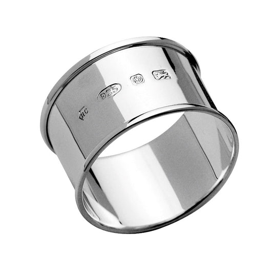 Sterling Silver Round Napkin Ring with Wrapped Edge