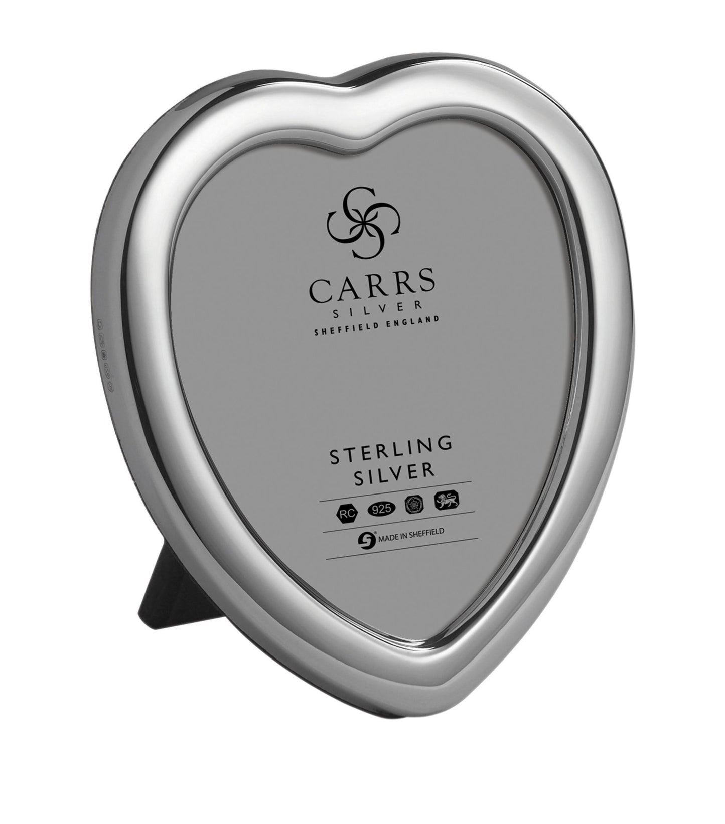 Heart Sterling Silver Photo Frame with Grey Velvet Back