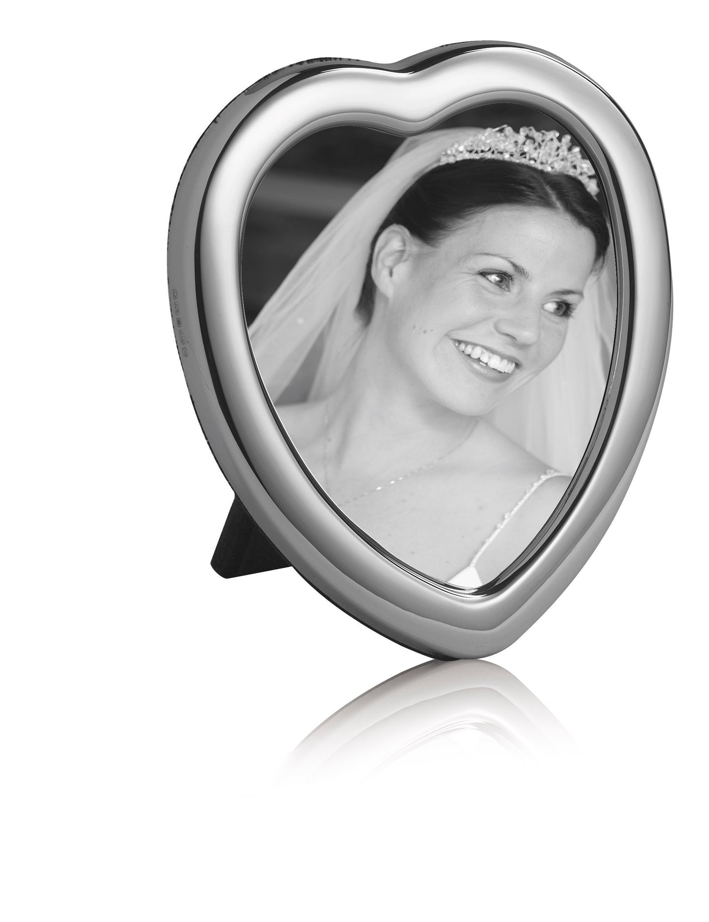 Heart Sterling Silver Photo Frame with Grey Velvet Back