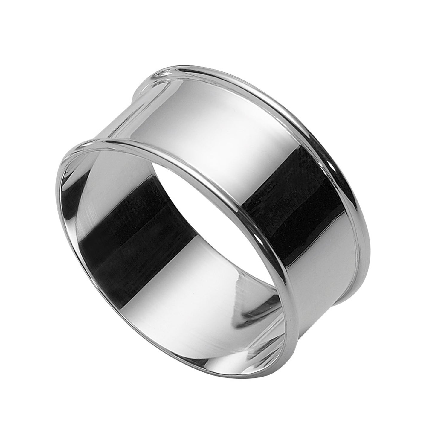 Sterling Silver Round Napkin Ring with Wrapped Edge