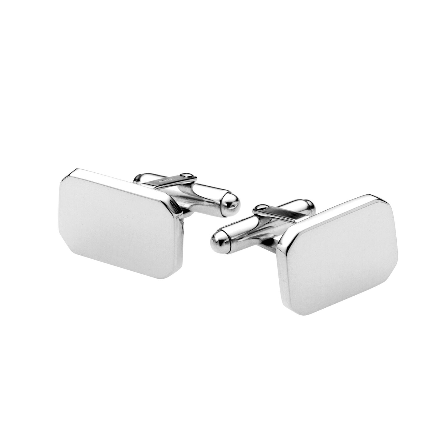 Plain Sterling Silver Rectangular Cufflinks