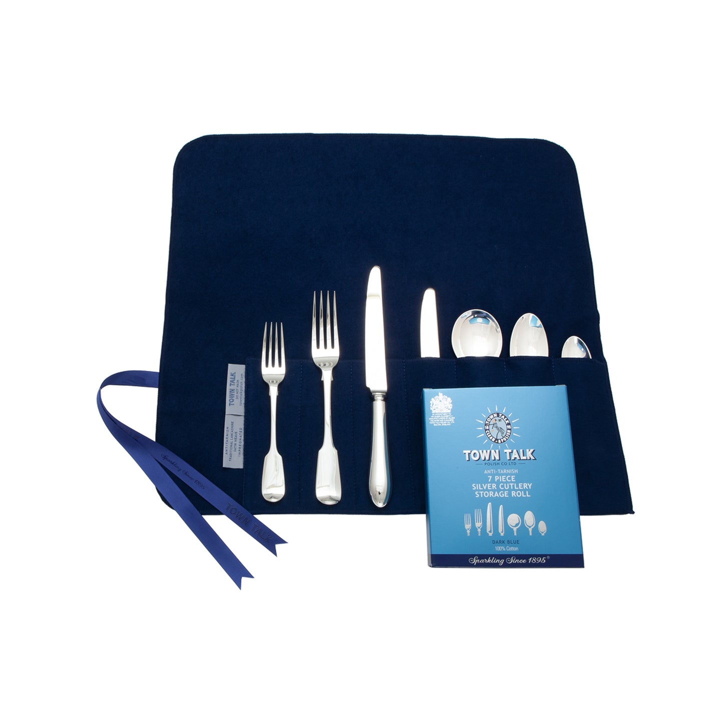 7 Piece Anti-Tarnish Silver Cutlery Storage Roll 26cm