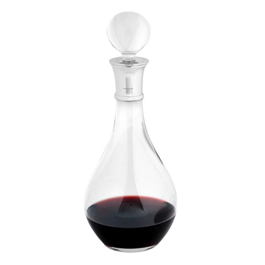 Magnum Wine Decanter Sterling Silver Plain Crystal